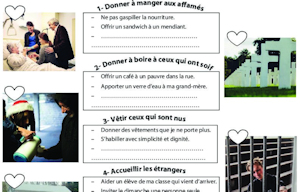 Activités sur les oeuvres de miséricorde.