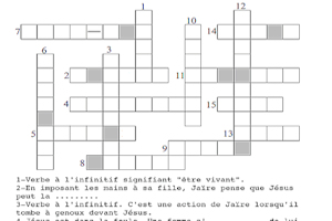mots croisés sur la guérison de la fille de Jaïre