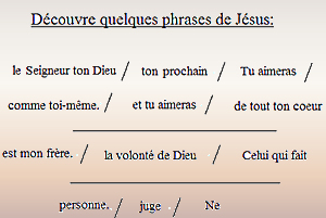 jeu pour découvrir ce que Jésus attend de moi.